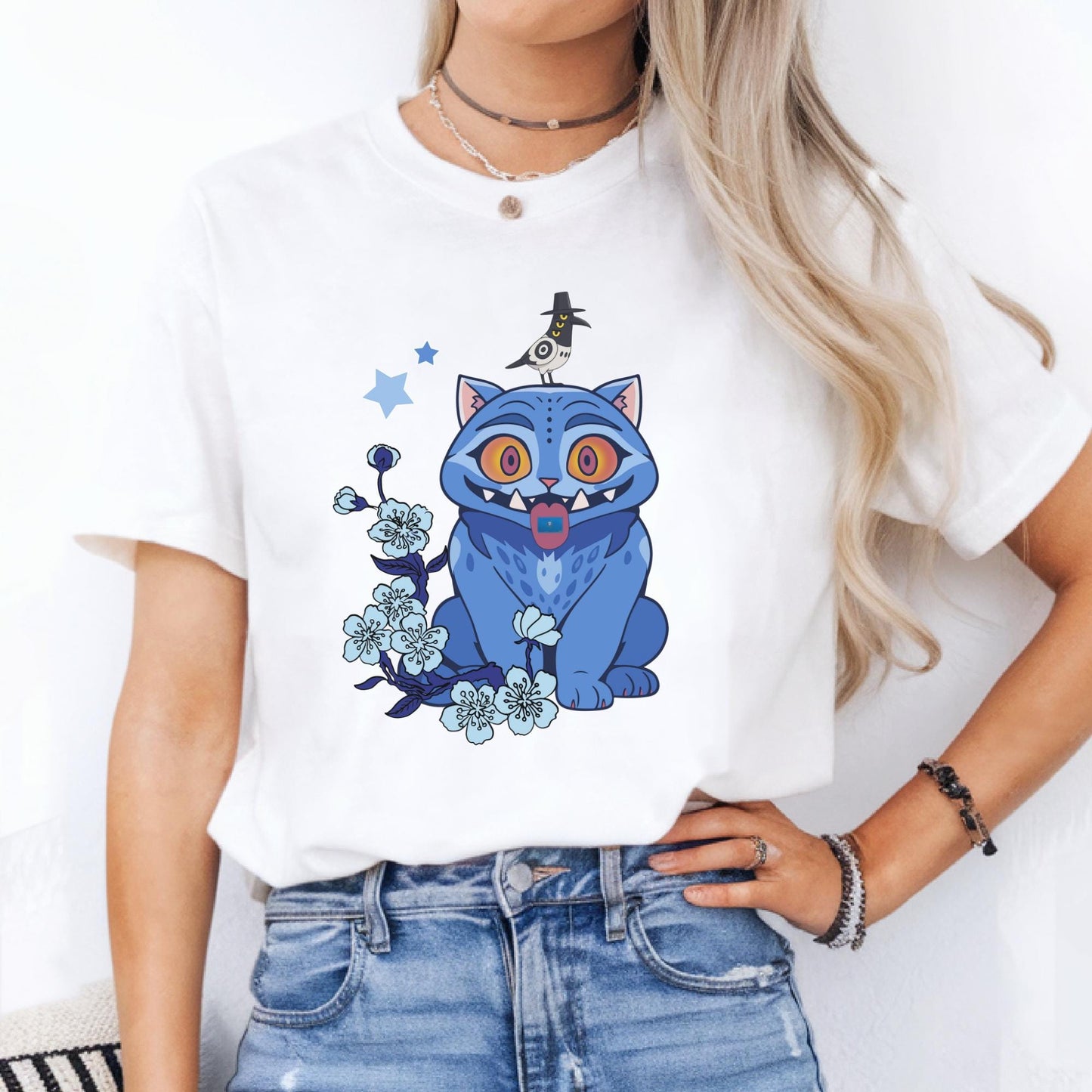 Demon Hunter Tiger Tee, Derpy Tiger and Bird Shirt, Kpop Saja Boys Merch, Hunters Fan Graphic T-shirt, Kpop Demon Hunters Gift