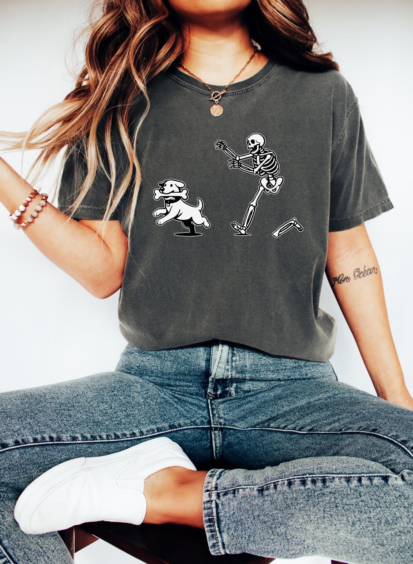 Comfort Colors® Halloween French Bulldog Shirt, Halloween Dog Shirt, Funny Frenchie Shirt, Funny Halloween Shirt, Funny Skeleton Tee, Spooky