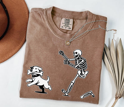 Comfort Colors® Halloween French Bulldog Shirt, Halloween Dog Shirt, Funny Frenchie Shirt, Funny Halloween Shirt, Funny Skeleton Tee, Spooky