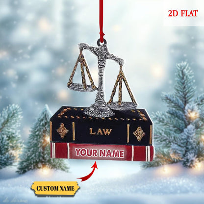Personalized Justice Scale Ornament 2D Flat, Christmas Ornament 2025, Lawyer Ornament, Christmas Gift for Lawyer, Law School Graduate