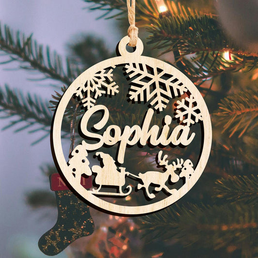 Personalized Christmas Ornaments, Custom Christmas Tree Decor, Wood Xmas decor, Laser Cut Names, Christmas Bauble,Gift Tags, Christmas Decor