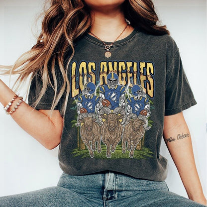 Los Angeles Football Skull Vintage Shirt, Gift For Fan Football Game Day Unisex Shirt