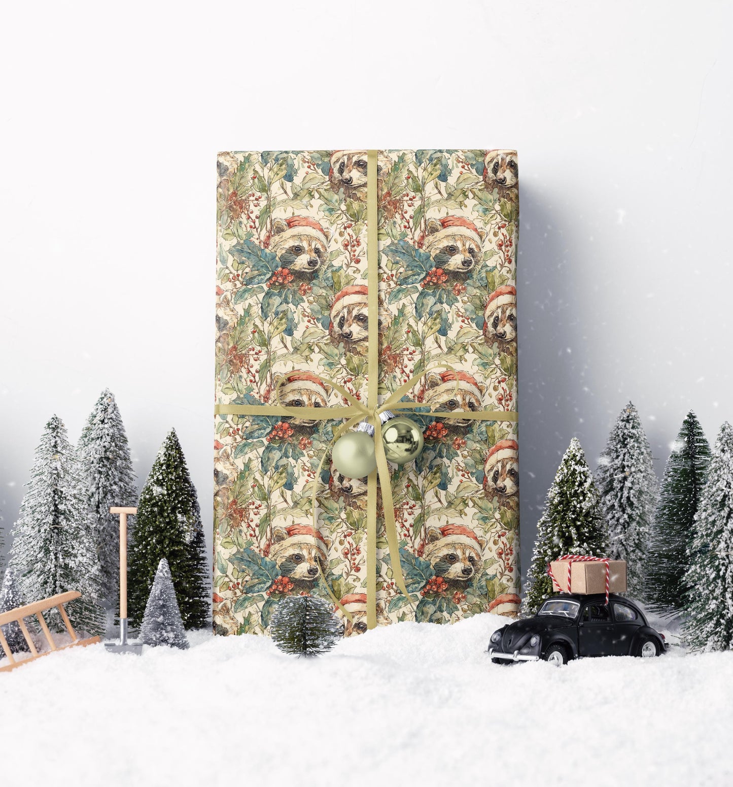 Racoon Wrapping Paper Cute and Whimsical Forest Animal Gift Wrap for Birthday Party Baby Shower Present Packaging #14