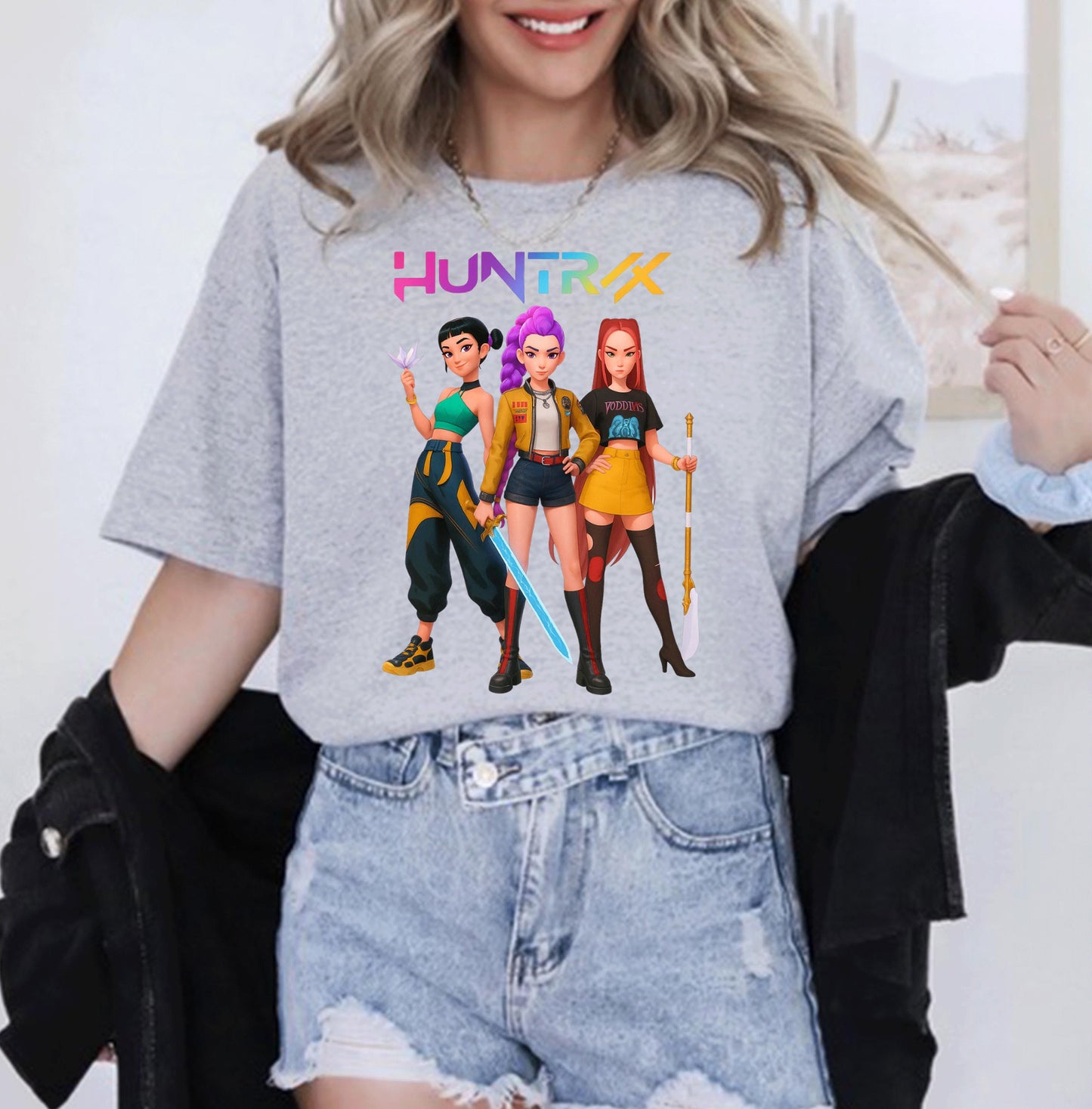 Huntrix T Shirt, Demon Hunters Shirt, Huntrix Girls T Shirt, Mira Rumi Joey Shirt, Demon Hunter Kids Shirt, Gift For Kpop Fan, Kpop Movie