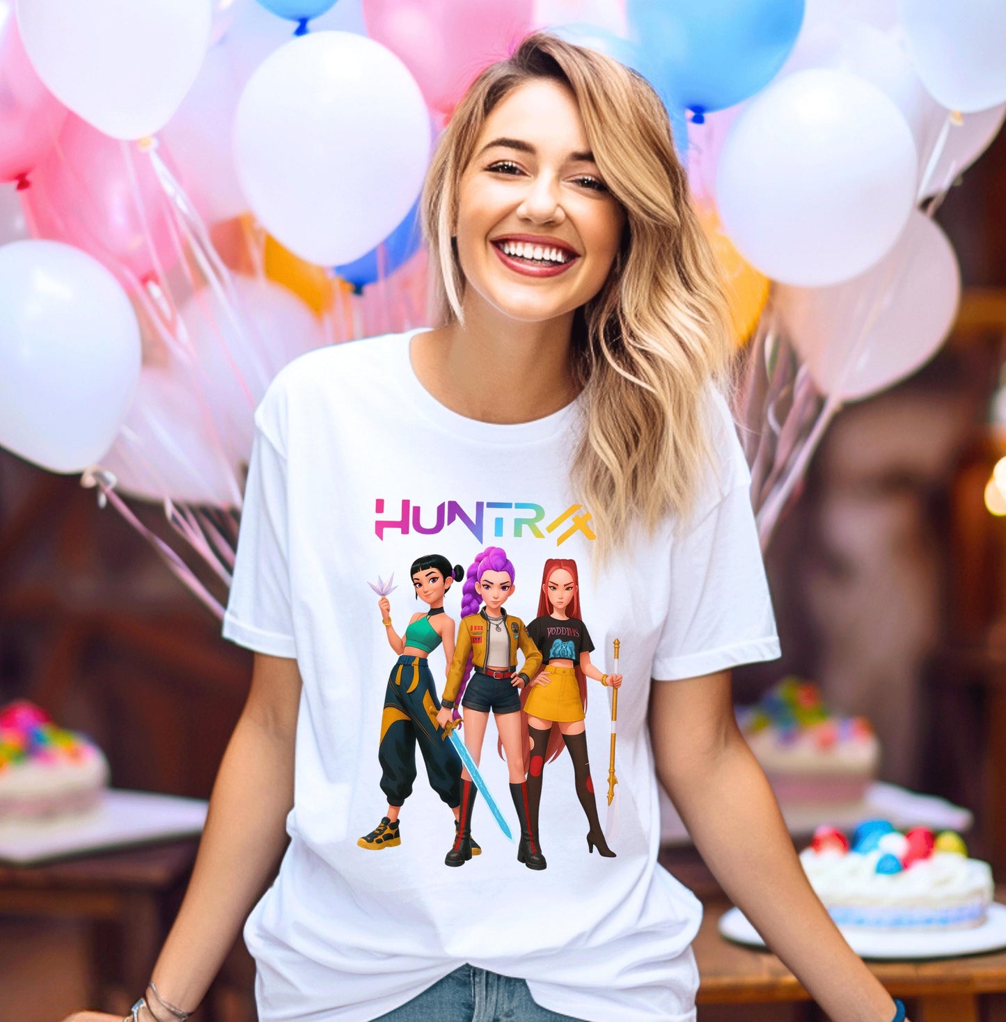 Huntrix T Shirt, Demon Hunters Shirt, Huntrix Girls T Shirt, Mira Rumi Joey Shirt, Demon Hunter Kids Shirt, Gift For Kpop Fan, Kpop Movie