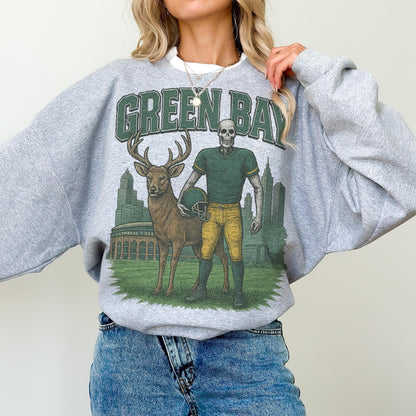 Vintage Green Bay Football Sweatshirt, Retro Crewneck Jersey, Old School Wisconsin Football Apparel, Fan Merch