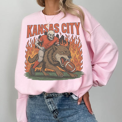 Kansas City Football Vintage Style Sweatshirt, Retro Kansas Football Crewneck, Old School Game Day Apparel, Sunday Football Shirt