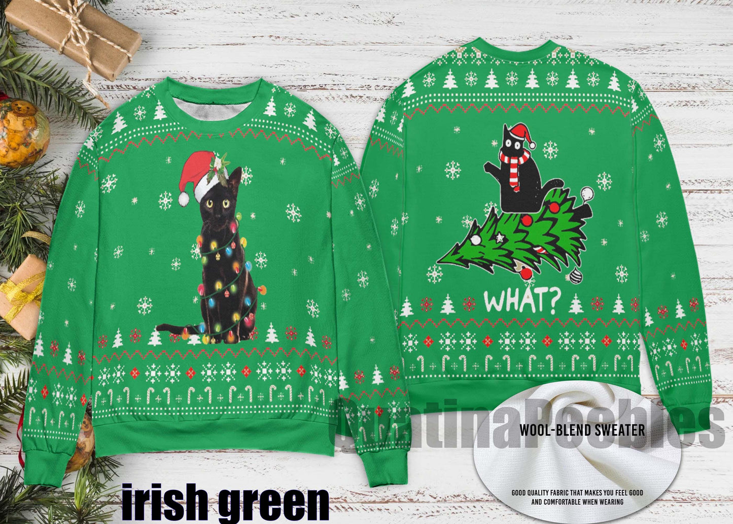 Meowy Cat Ugly Christmas Sweater, Cat  Christmas Ugly Sweater, Funny Cat Lovers Xmas Gifts, Gift For Men Women, Christmas Ugly Sweater