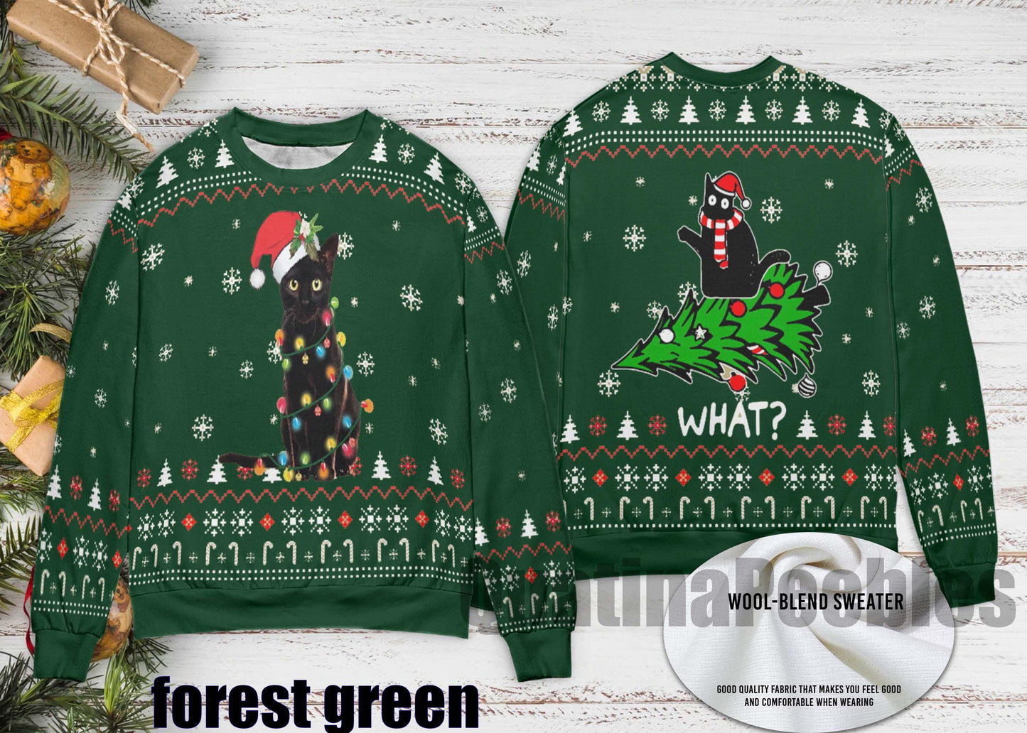 Meowy Cat Ugly Christmas Sweater, Cat  Christmas Ugly Sweater, Funny Cat Lovers Xmas Gifts, Gift For Men Women, Christmas Ugly Sweater