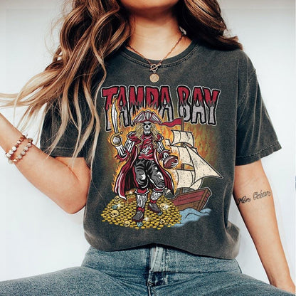 Tampa Bay Football Skull Vintage Shirt, Gift For Fan Football Game Day Unisex Shirt