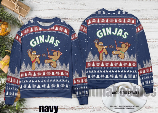 Gingerbread Christmas Ugly Sweater, Gingerbread Xmas Party Sweater, Gingerbread Unisex Funny Sweater for Family, Christmas Ugly Sweater