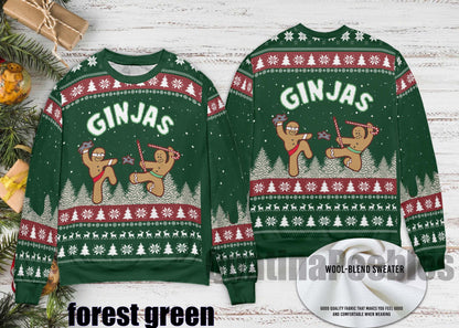 Gingerbread Christmas Ugly Sweater, Gingerbread Xmas Party Sweater, Gingerbread Unisex Funny Sweater for Family, Christmas Ugly Sweater