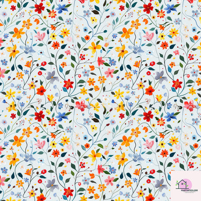 Blooming Garden Wrapping Paper: Modern Botanical Art, Compostable