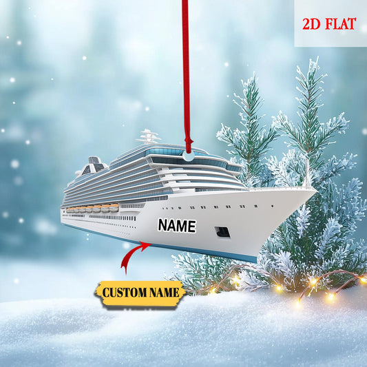 Custom Name Cruise 2D Acrylic Ornament, Personalized Cruise Ornament, Cruise Gift, Acrylic ornament, Cruise Ship, Travel Christmas Ornament