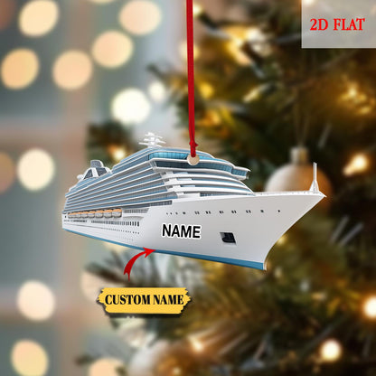 Custom Name Cruise 2D Acrylic Ornament, Personalized Cruise Ornament, Cruise Gift, Acrylic ornament, Cruise Ship, Travel Christmas Ornament