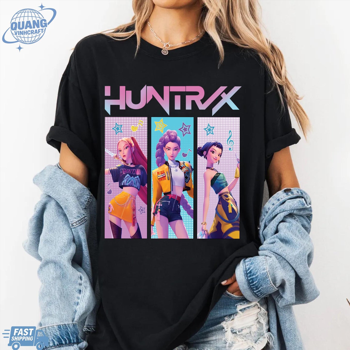 Kpop Huntrix Shirt, Kpop Demon Hunters Shirt, Kpop Huntrix Tee, Mira, Rumi, Zoey, Derpy Tiger Tee, Gift for Huntrix fans, Saja Boys Fans