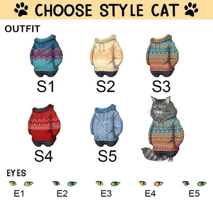 Personalized Funny Cat Ugly Sweatshirt, I Want For Christmas Is You, Cat Lovers Gifts, Holiday Sweatshirt, Christmas Gift, Funny Xmas Gift