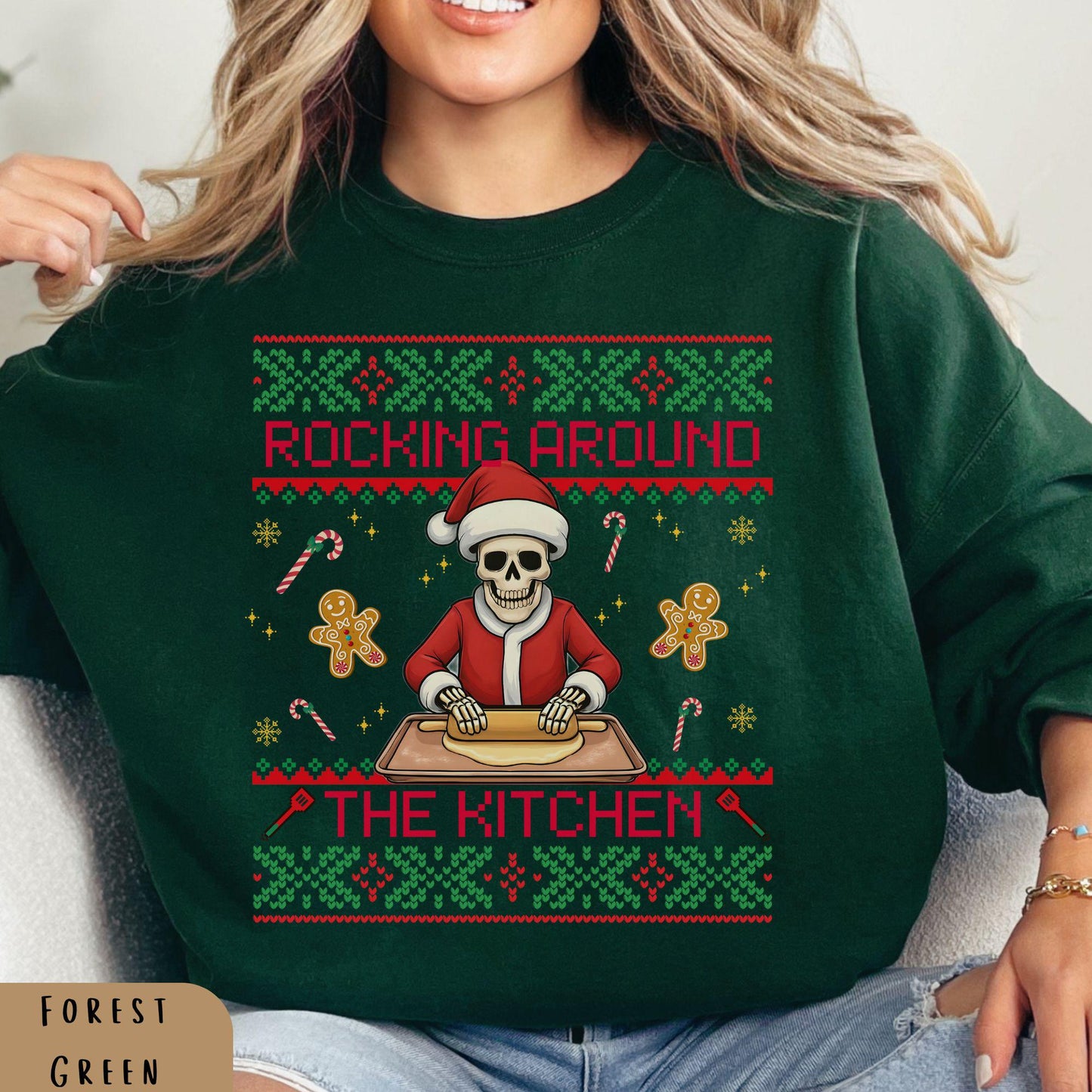Rockin' Around the Christmas Tree Shirt Ugly Christmas Sweater Gift for Baker Funny Secret Santa Gift Ideas GingerBread Sweater