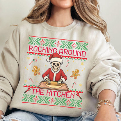 Rockin' Around the Christmas Tree Shirt Ugly Christmas Sweater Gift for Baker Funny Secret Santa Gift Ideas GingerBread Sweater