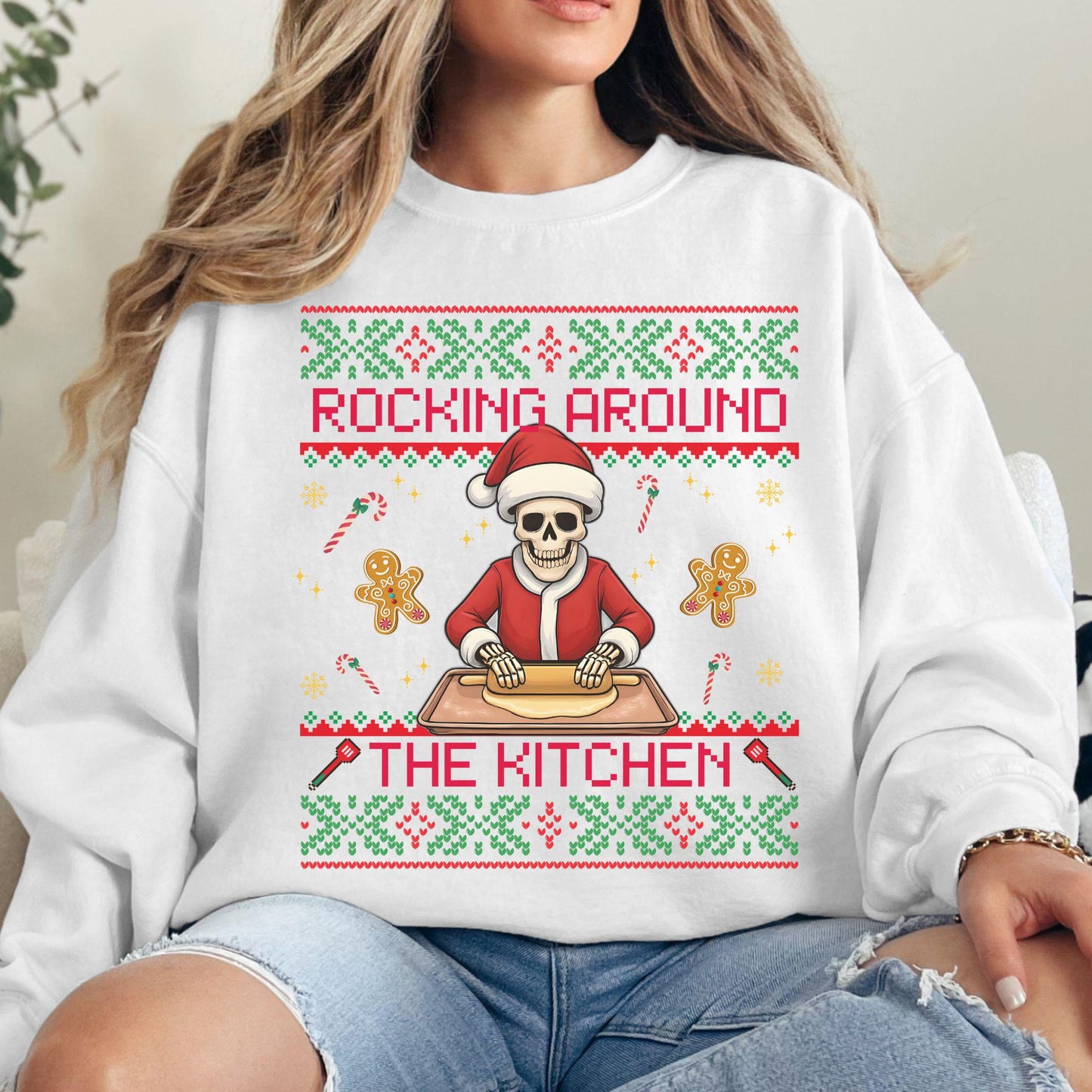 Rockin' Around the Christmas Tree Shirt Ugly Christmas Sweater Gift for Baker Funny Secret Santa Gift Ideas GingerBread Sweater