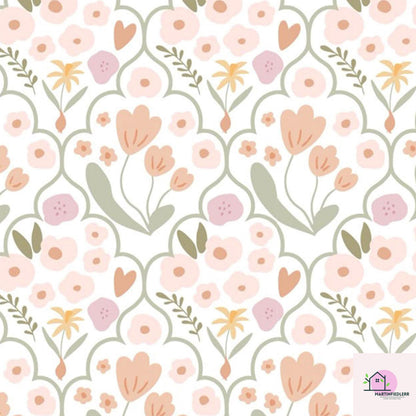 Blush Floral Wrapping Paper: Minimal Pastel Style, Plant-Based
