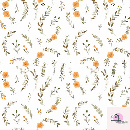 Rustic Leaf Wrapping Paper: Recycled Fiber, Botanical Autumn Style