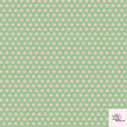 Retro Floral Pastel Meadow Wrapping Paper: Recycled Soft Paper