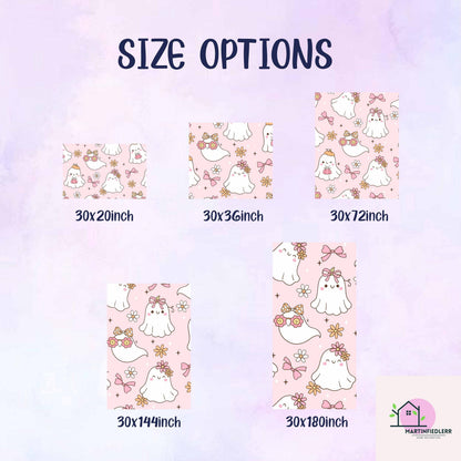 Girly Ghost Halloween Wrapping Paper: Pastel Kids Party Style