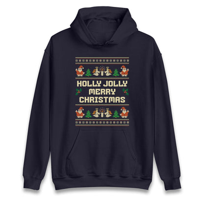 Holly Jolly Christmas Jumper, Xmas Festive Tee Top, Funny Xmas Ugly Jumper, Funny Christmas Hoodie, Xmas Carol Song Sweat Shirt
