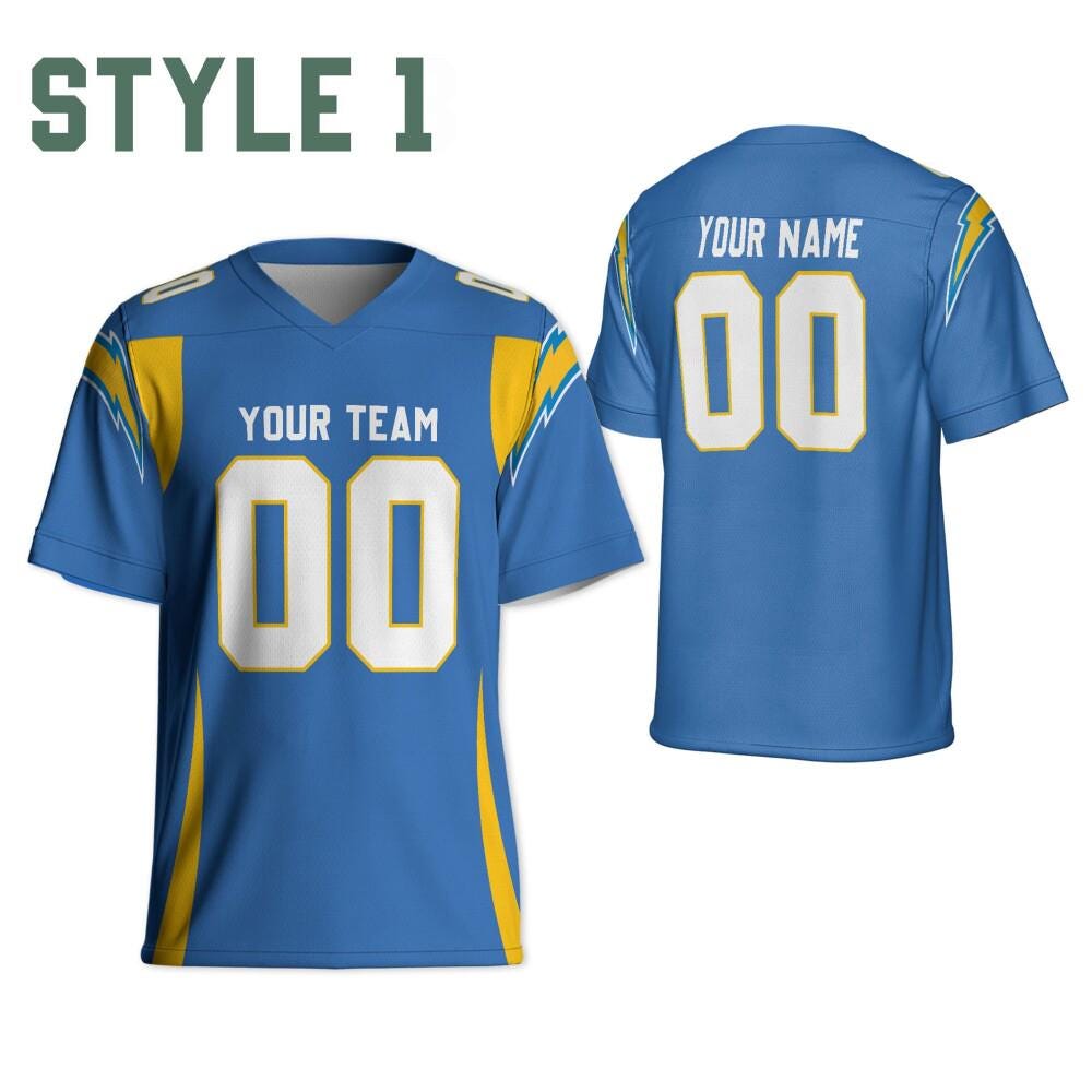 Personalized Name & Number Free Style Sports, Custom Team Charger Football Jersey orange and white jersey, Jersey Gift for Him