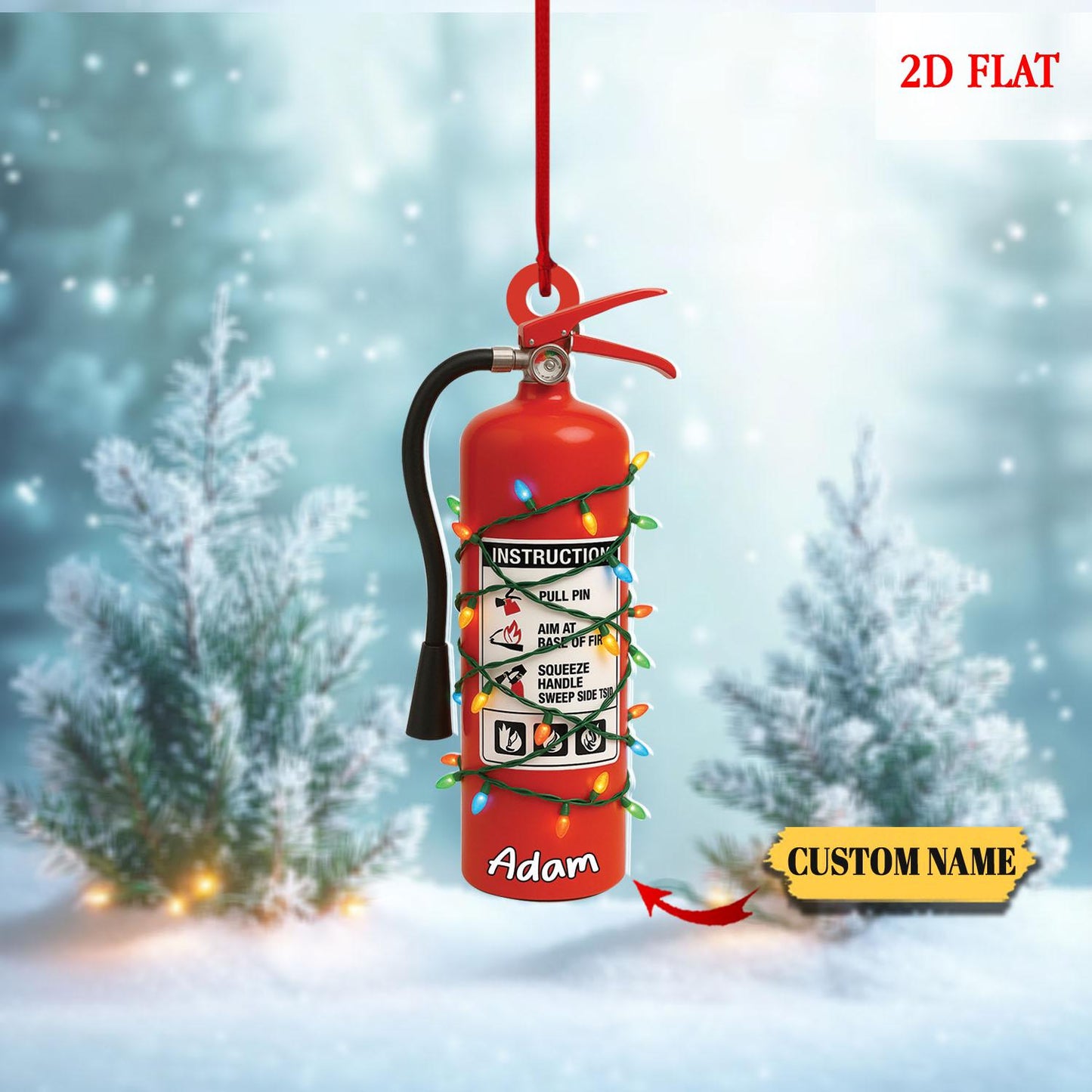 Personalized Firefighter Christmas 2D Flat Ornament, Custom Firefighter On Duty Ornament, Firefighter Gear Keepsake, Fireman Ornament Decor