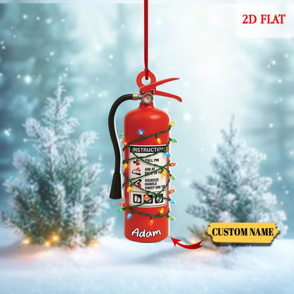 Personalized Firefighter Christmas 2D Flat Ornament, Custom Firefighter On Duty Ornament, Firefighter Gear Keepsake, Fireman Ornament Decor