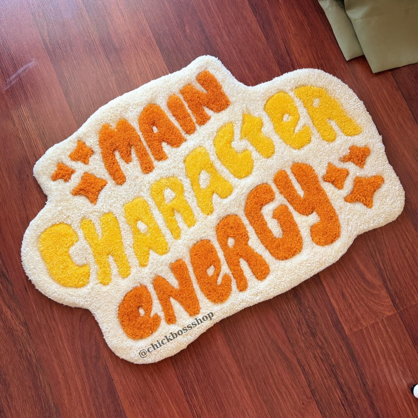 Orange Main Character Energy Rug Custom Tufted Rug