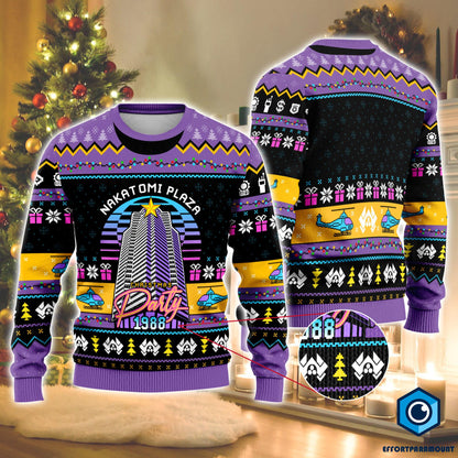 Movie Sweater, Ugly Christmas Sweater, Die Hard, Movie Sweatshirt, Christmas Gift, Nakatomi Plaza, Hans Gruber, Movie Gift For Men Women