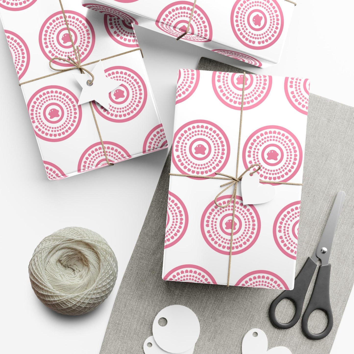 Kirby Pattern Wrapping Paper, Cute Gift Wrap for Birthdays, Holidays, and Special Occasions, Fun Wrapping Sheets, Present Packaging Supplies