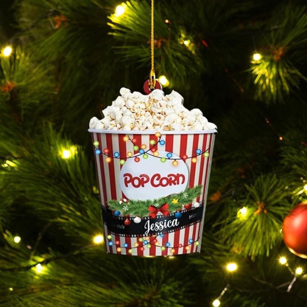 Custom Popcorn Christmas Ornament 2025: Cinema Lover Gift