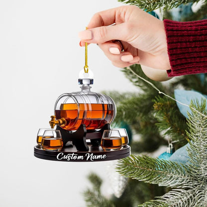 Custom Whiskey Barrel Christmas Ornament: Flat 2D Keepsake