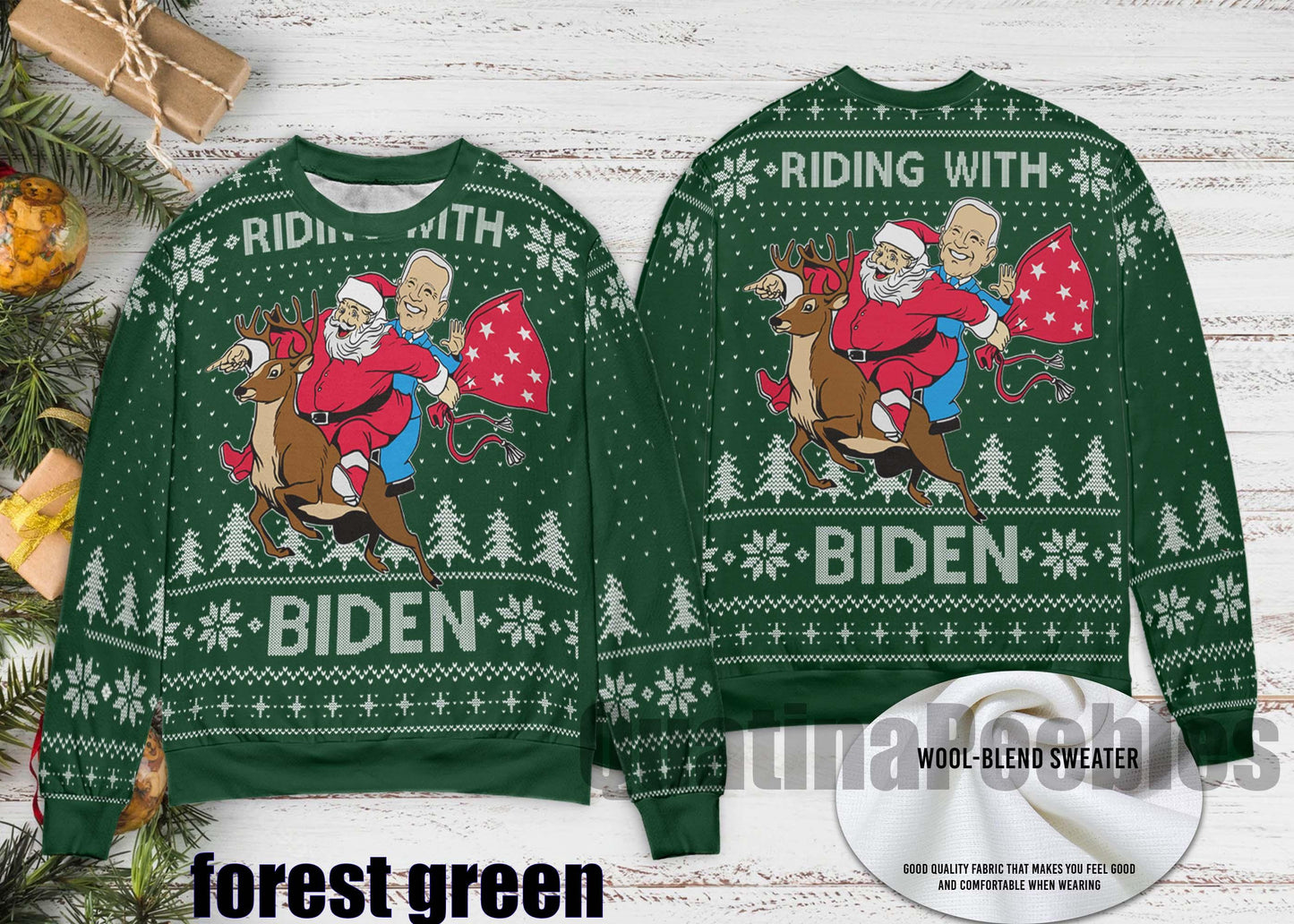 Santa Claus Joe Biden Funny Xmas Ugly Christmas Sweater, Happy Joe Biden Ugly Christmas Sweater, Joe Ugly Sweater Xmas, Gift For Men Women