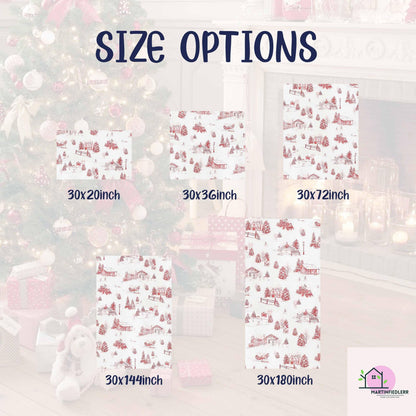 Christmas Village Toile Wrapping Paper: Rustic Winter Cabin Gift Wrap