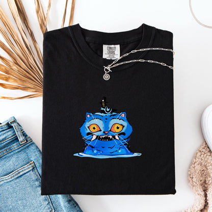Demon Hunter Tiger Comfort Colors T-Shirt, K-pop Demon Shirt, Anime Cat Graphic Tee, Hunter Merch Shirt, Anime Lover Gift