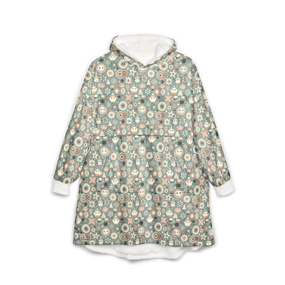 Cozy Floral Unisex Hooded Blanket | Warm, Soft, Oversized Wearable Throw, Great for Lounging, Home Relaxation, Gift Idea