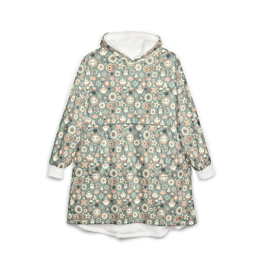 Cozy Floral Unisex Hooded Blanket | Warm, Soft, Oversized Wearable Throw, Great for Lounging, Home Relaxation, Gift Idea