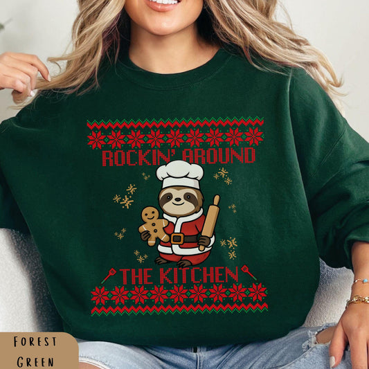 Rockin' Around the Christmas Tree Shirt Ugly Christmas Gift for Baker Secret Santa Gift Ideas GingerBread
