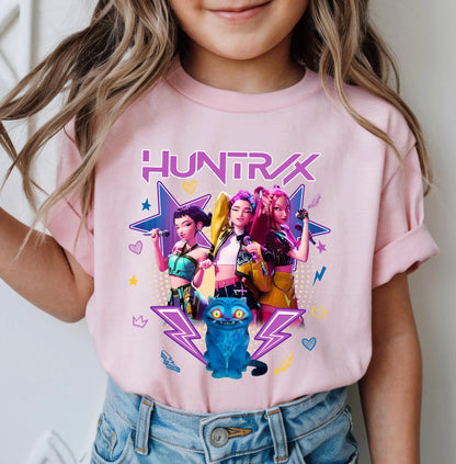 Huntrix T Shirt, Demon Hunters Shirt, Huntrix Girls T Shirt, Mira Rumi Joey Shirt, Demon Hunter Kids Shirt, Gift For Kpop Fan, Kpop Movie