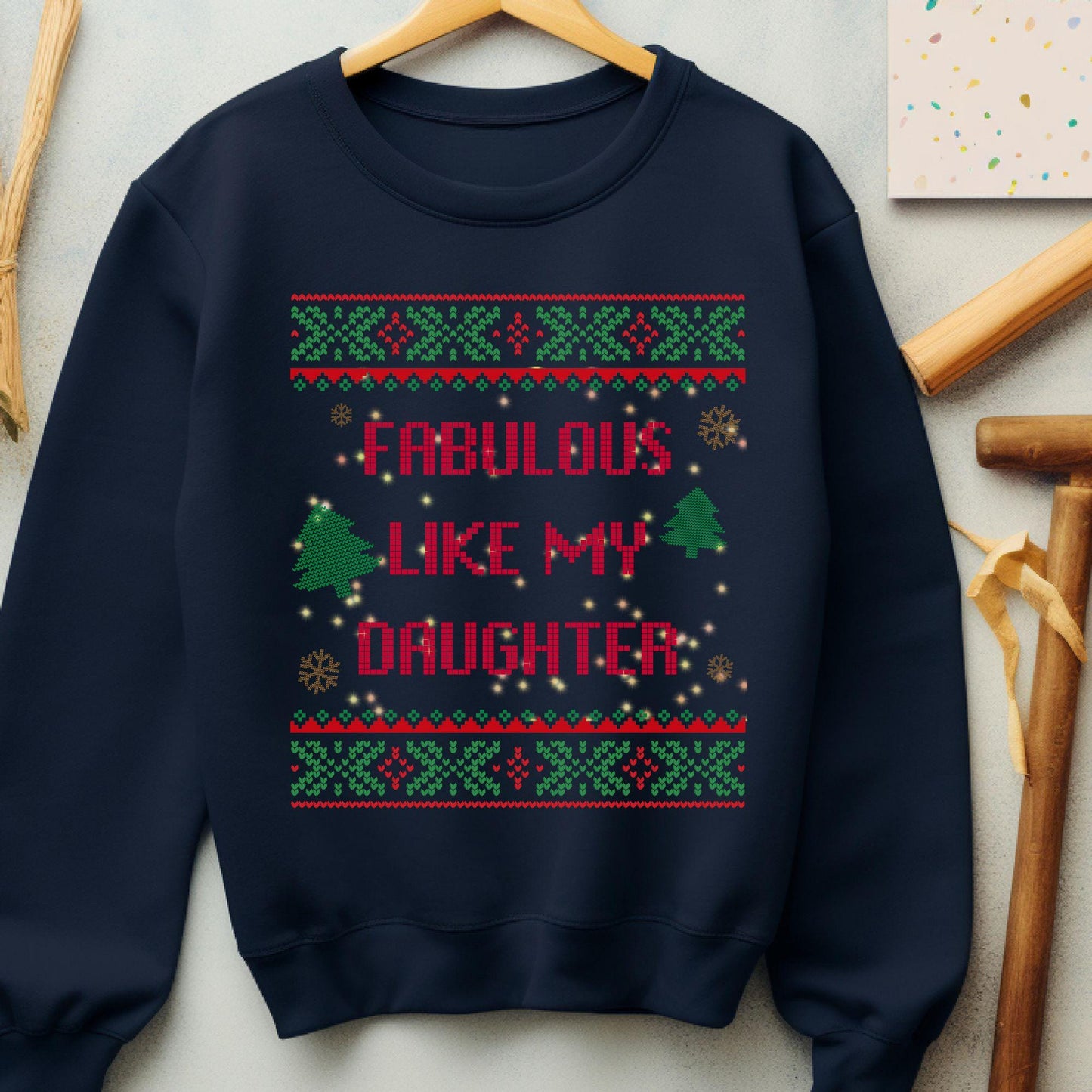 Dad Christmas Sweater Ugly Christmas Sweater Christmas Tree Shirt Secret Santa Gift Ideas Ugly Sweater Party Gift for Dad Merry and Bright