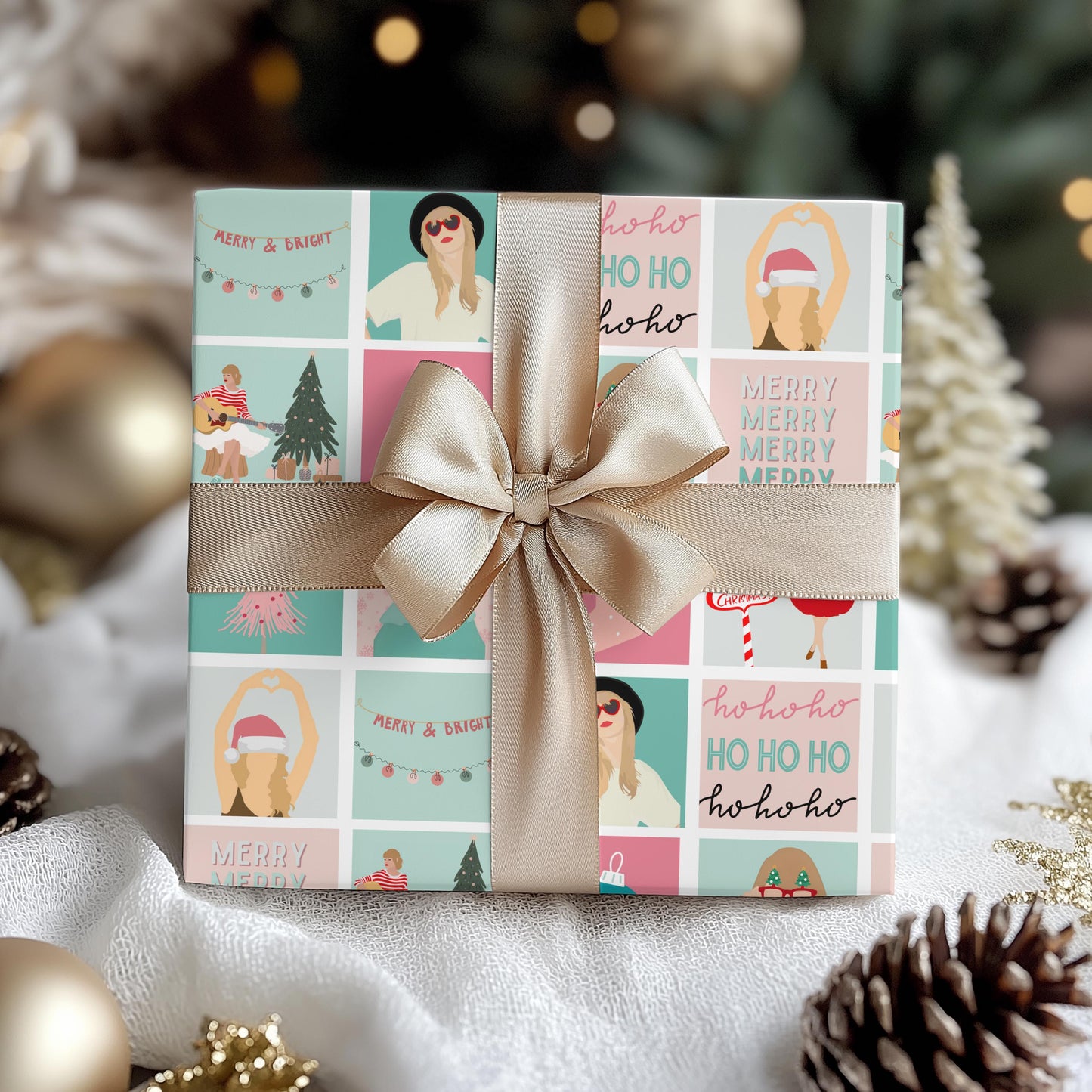 Christmas Taylor Gift Wrapping Paper: Holiday Xmas Gift Wrap, Swift Shipping