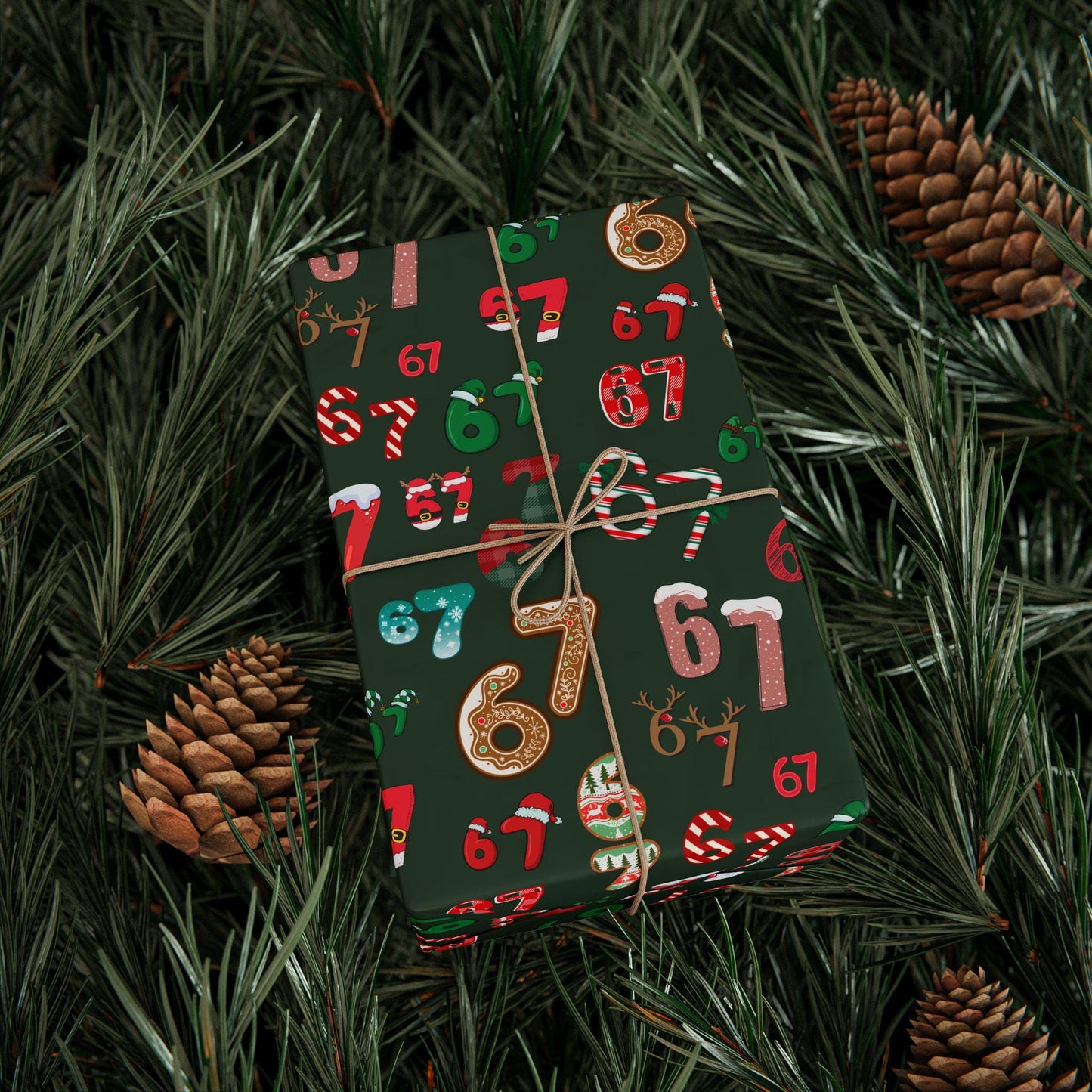 Wrapping Papers, 67 Meme Christmas Gift Wrap, Kids Funny Wrapping Paper, Unique Gift Wrap, Brain Rot, Gen A Meme, Holiday Gift Wrap, Festive
