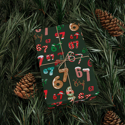 Wrapping Papers, 67 Meme Christmas Gift Wrap, Kids Funny Wrapping Paper, Unique Gift Wrap, Brain Rot, Gen A Meme, Holiday Gift Wrap, Festive