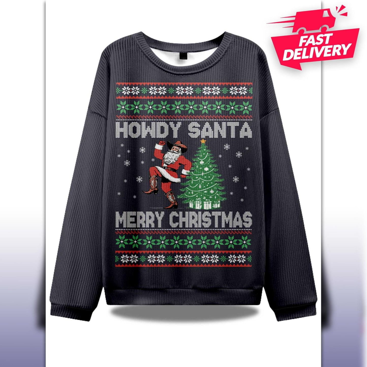Howdy Santa Merry Christmas Ugly Sweater, Family Matching Outfit, Friends Party, Hoodie Xmas Gift Dad, Gift for husband, Howdy Xmas Hoodie