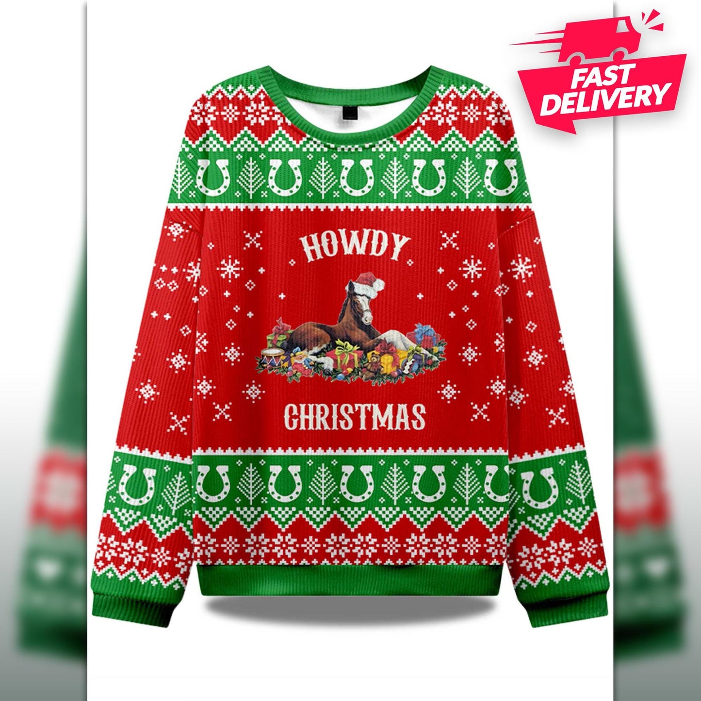 Howdy Santa Merry Christmas Ugly Sweater, Family Matching Outfit, Friends Party, Hoodie Xmas Gift Dad, Gift for husband, Howdy Xmas Hoodie